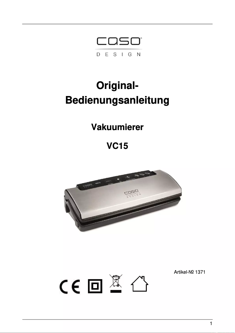 Image de la première page du manuel de l'appareil VC15