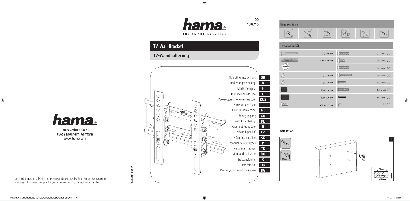 Page n°1 - Manuel utilisateur Hama 00108715