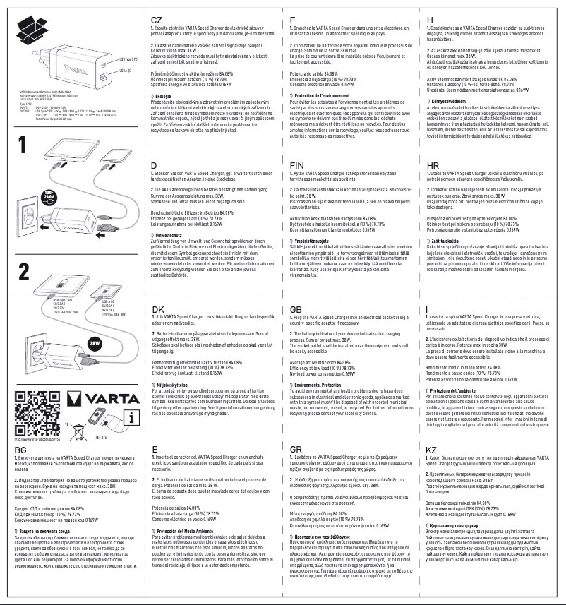 Page 1 de la notice Manuel utilisateur Varta Speed Charger 57955
