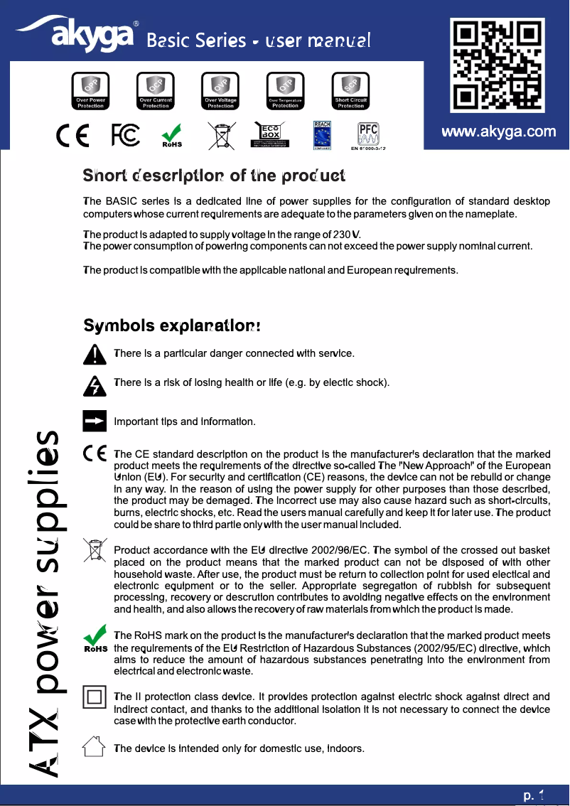 Image de la première page du manuel de l'appareil AK-B1-700