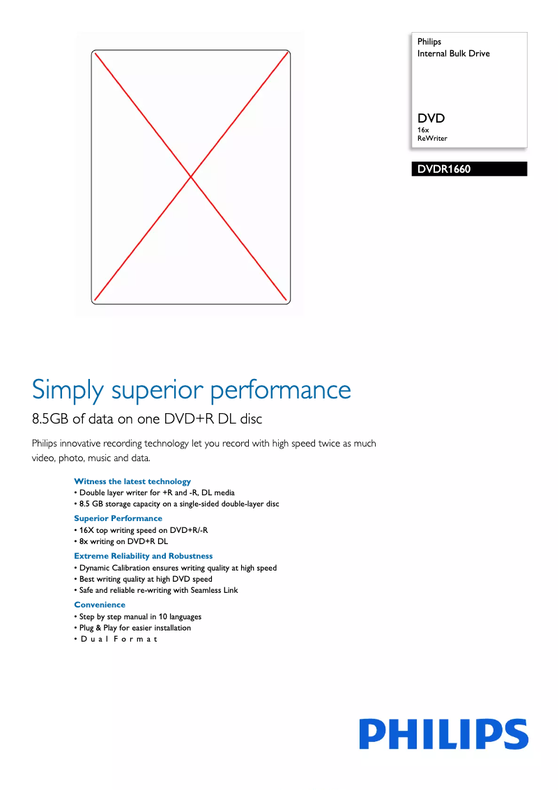 Página 1 del manual Folleto Philips DVDR1660