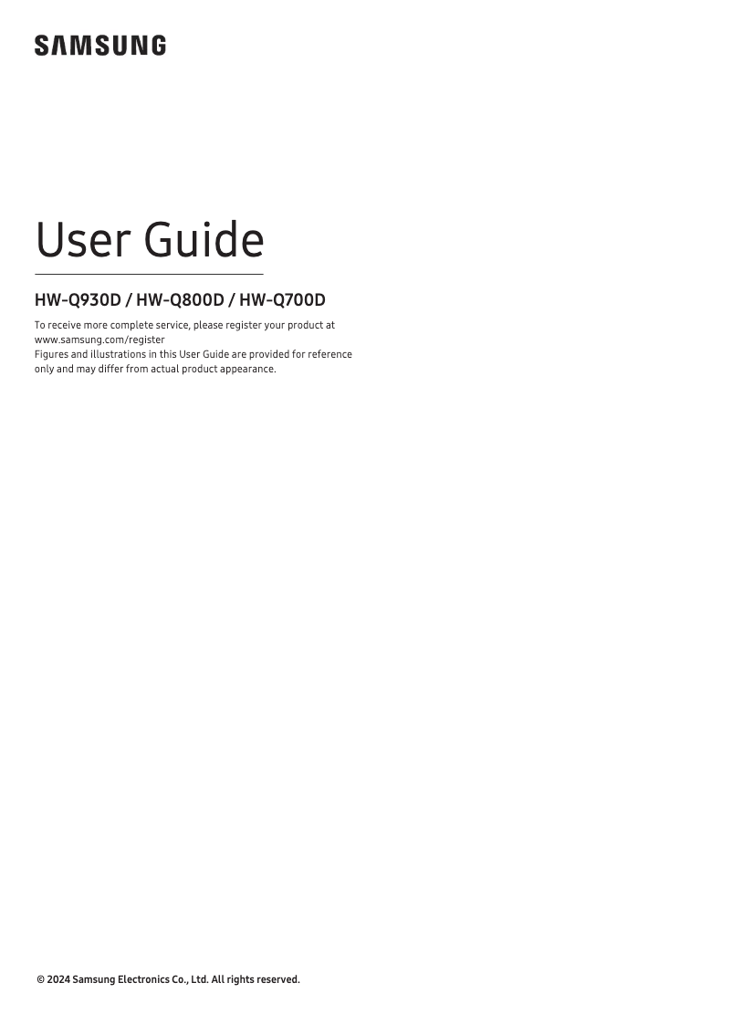 Page 1 de la notice Manuel utilisateur Samsung HW-Q935GD