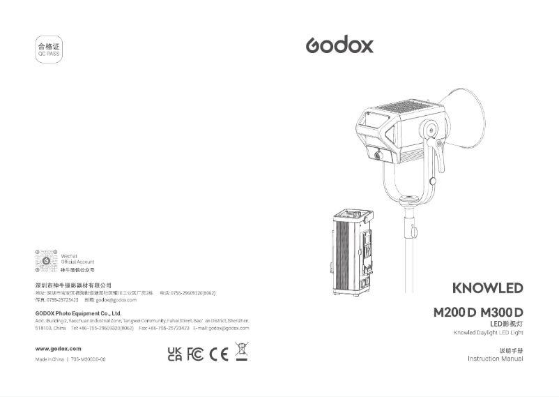 Page 1 de la notice Manuel utilisateur Godox M300D