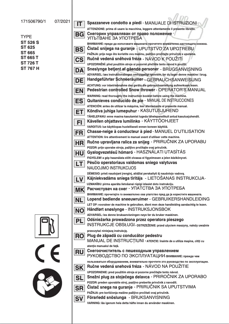 Page 1 de la notice Manuel utilisateur Stiga ST 5262 P
