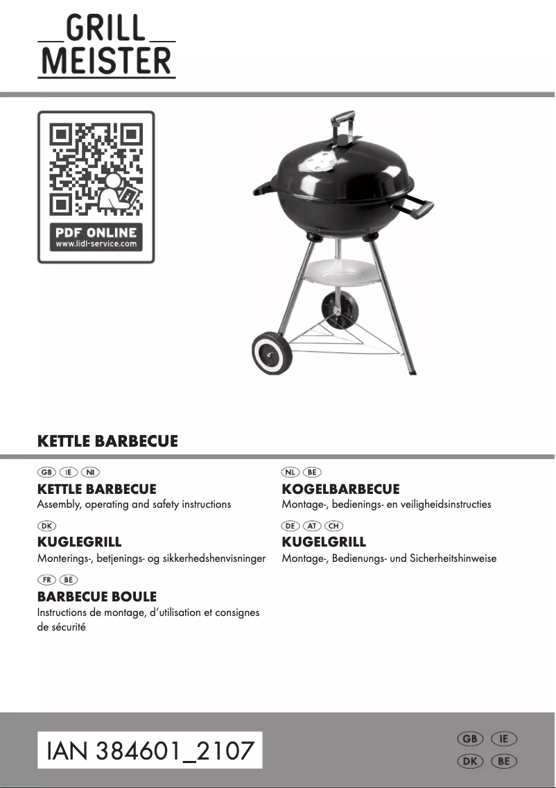 Page n°1 - Manuel utilisateur Grillmeister HG08746