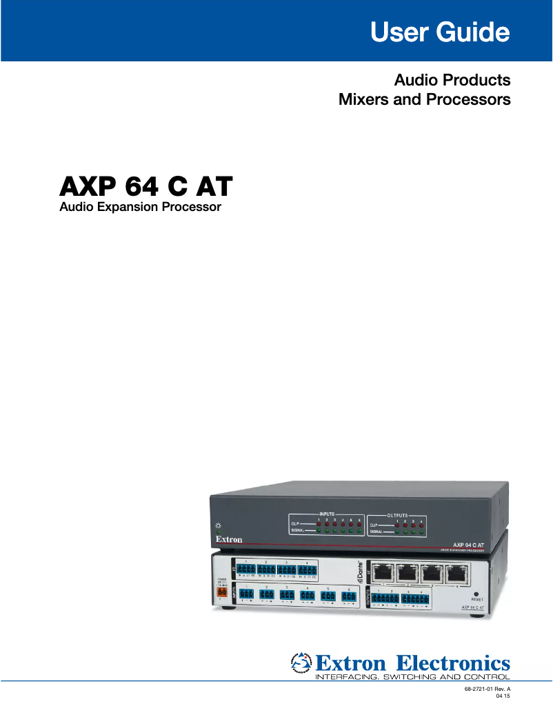 Page 1 de la notice Manuel utilisateur Extron AXP 64 C AT