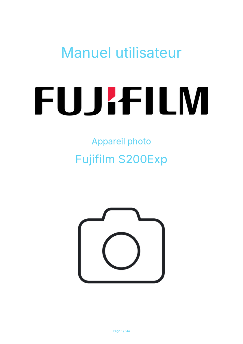 Page 1 de la notice Manuel utilisateur Fujifilm S200Exp