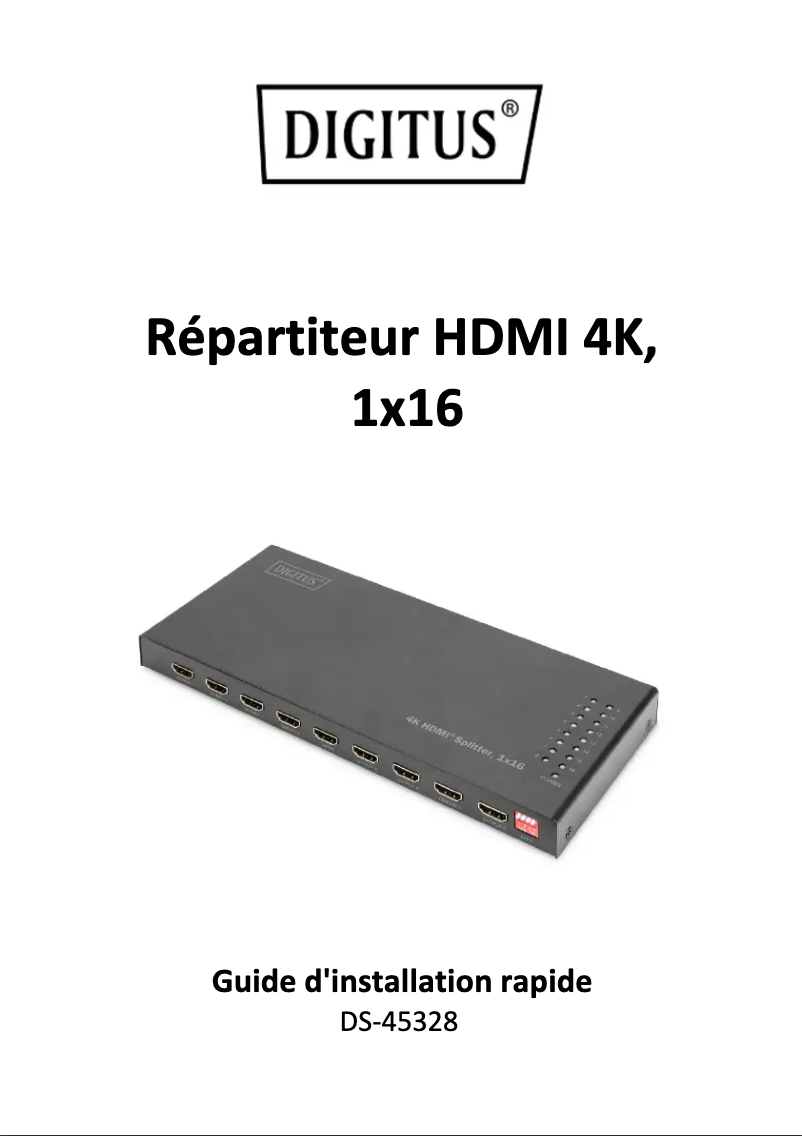 Page 1 de la notice Manuel utilisateur Digitus DS-45328