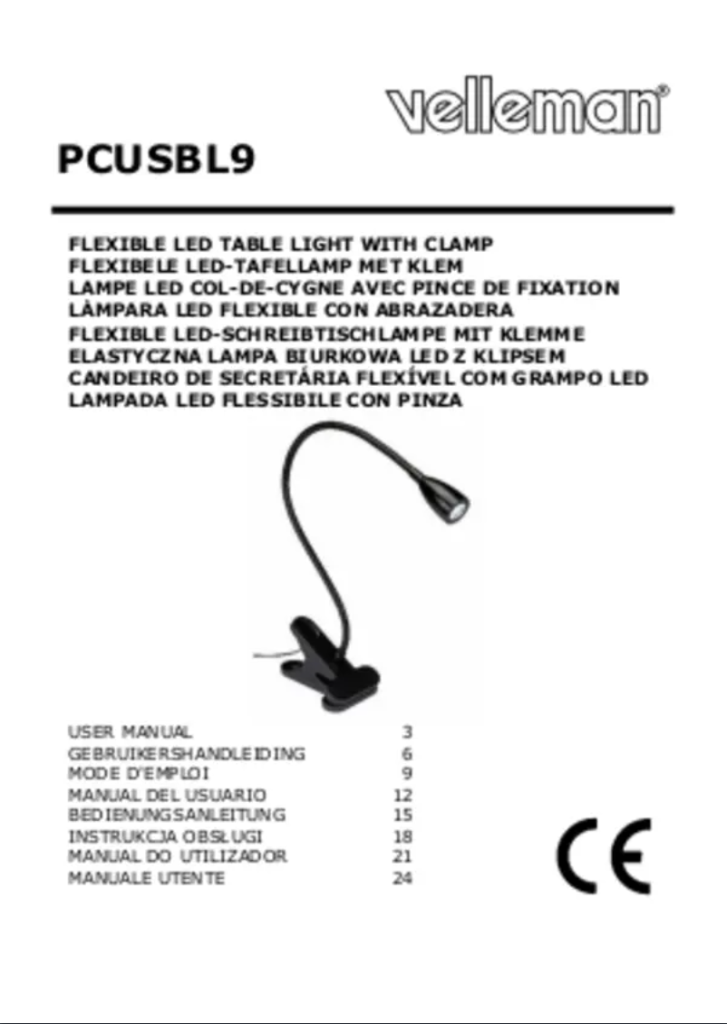 Page n°1 - Manuel utilisateur Velleman PCUSBL9