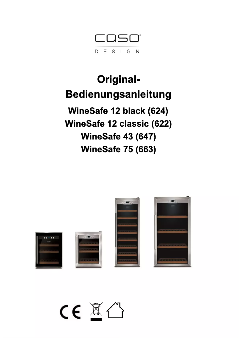 Page 1 de la notice Informations de garantie Caso WineSafe 75