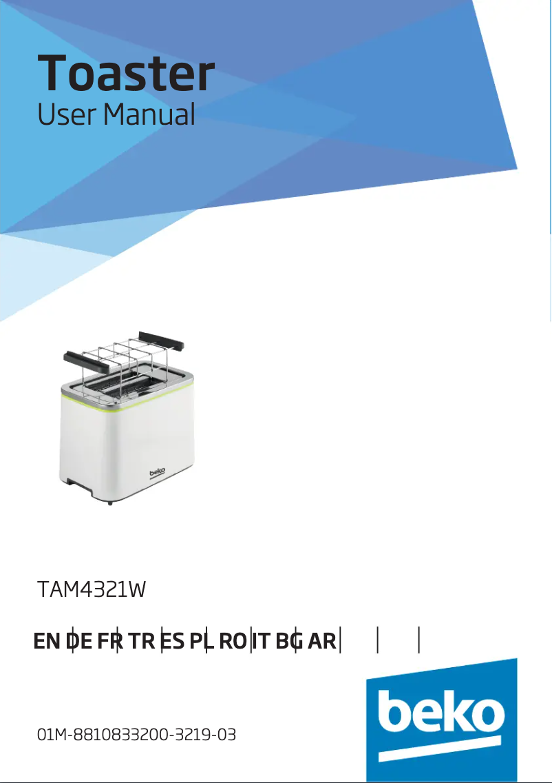 Page 1 de la notice Manuel utilisateur Beko TAM4321W