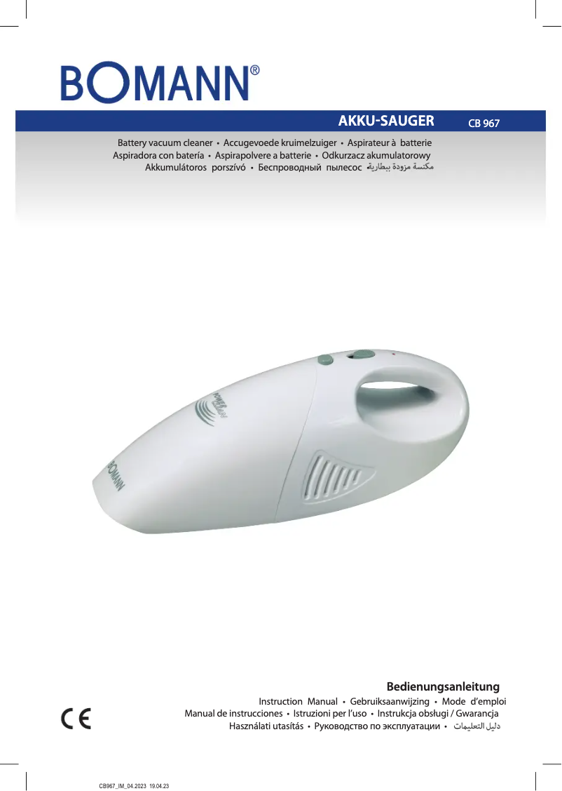 Page 1 de la notice Manuel utilisateur Bomann CB 967