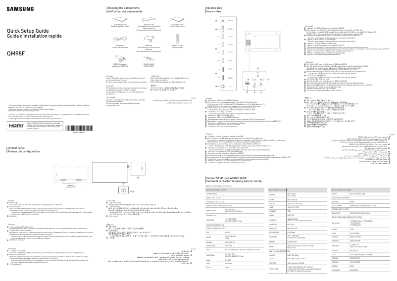 Page 1 de la notice Guide d'installation Samsung QM98F