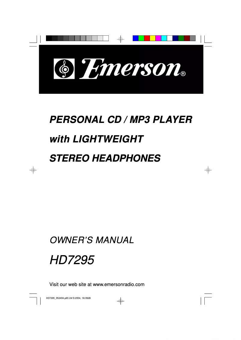 Image de la première page du manuel de l'appareil HD7295