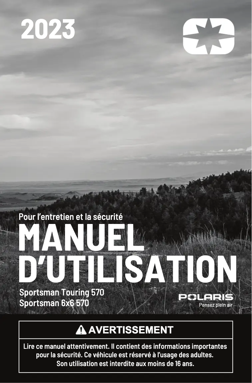 Image de la première page du manuel de l'appareil Sportsman Touring 570 (2023)
