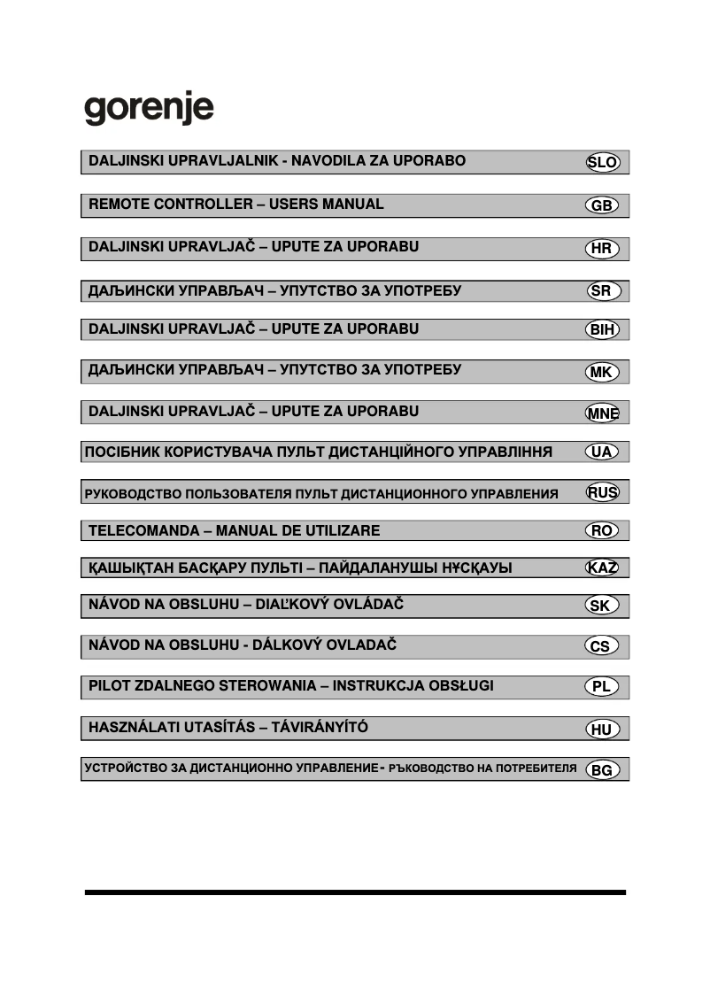 Page 1 de la notice Manuel utilisateur Gorenje KAS35ZFT