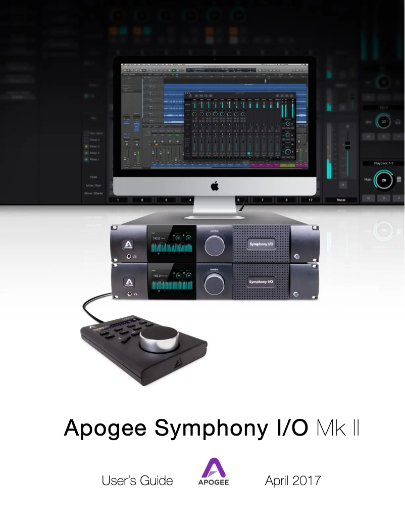 Page n°1 - Manuel utilisateur Apogee Symphony I/O Mk II