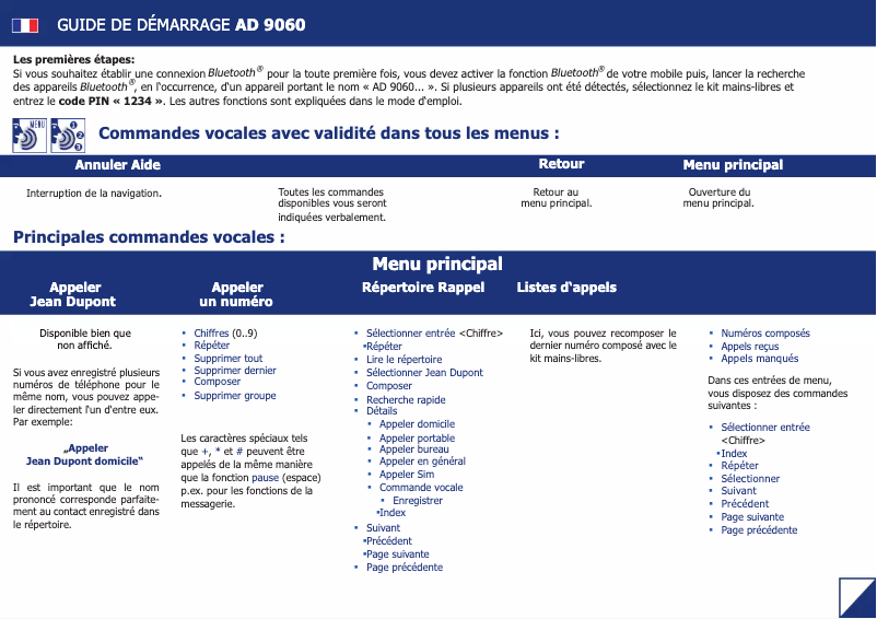 Page n°1 - Manuel utilisateur Bury AD 9060