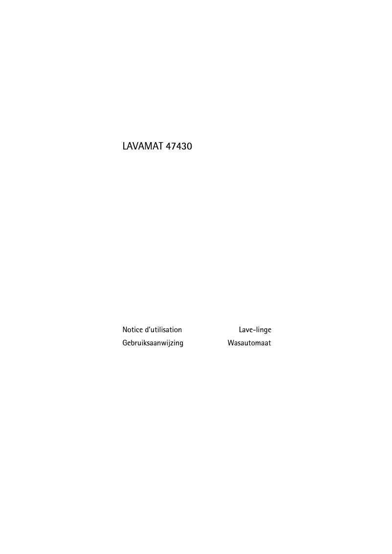 Image de la première page du manuel de l'appareil Lavamat 47430