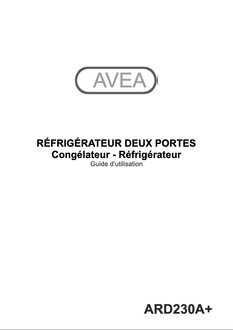Page n°1 - Manuel utilisateur AVEA ARD230A+