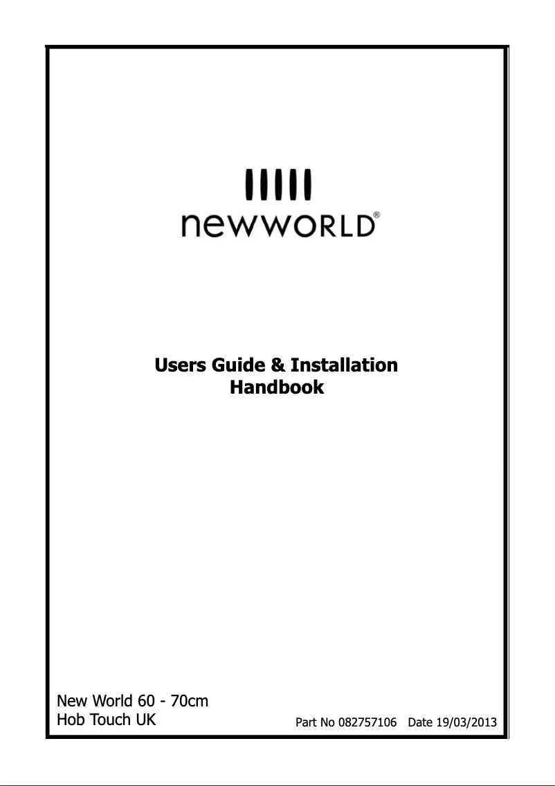 Page n°1 - Manuel utilisateur New World NWCT602