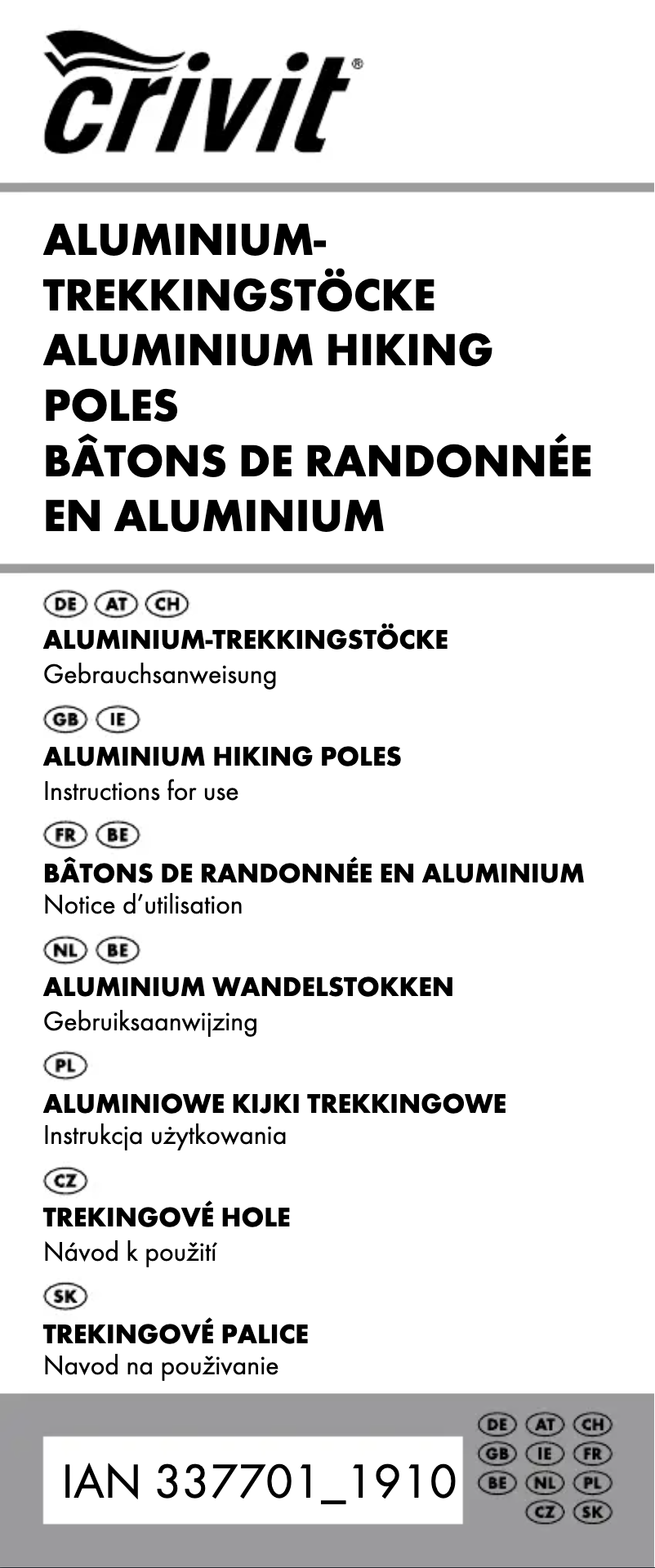 Page n°1 - Manuel utilisateur Crivit IAN 337701