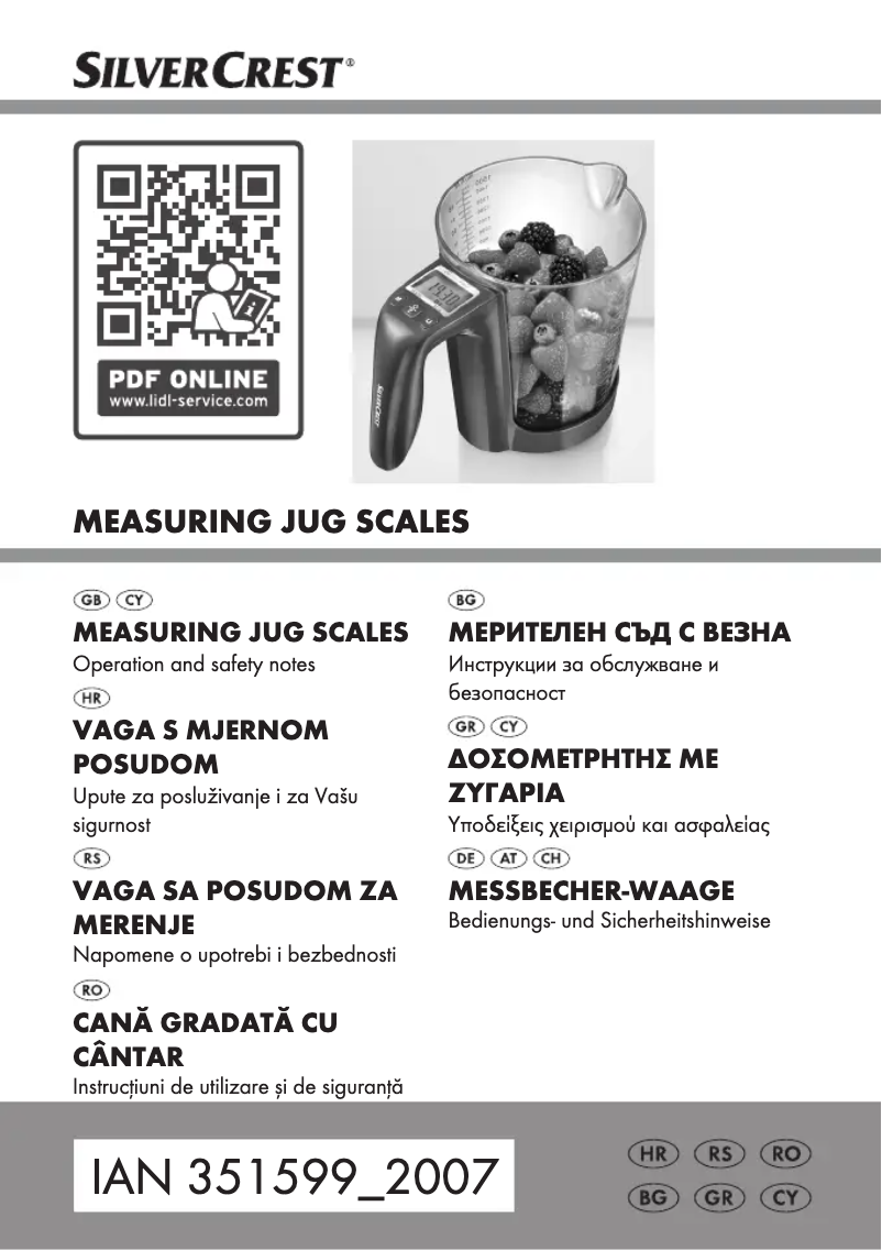 Page n°1 - Manuel utilisateur SilverCrest HG07120