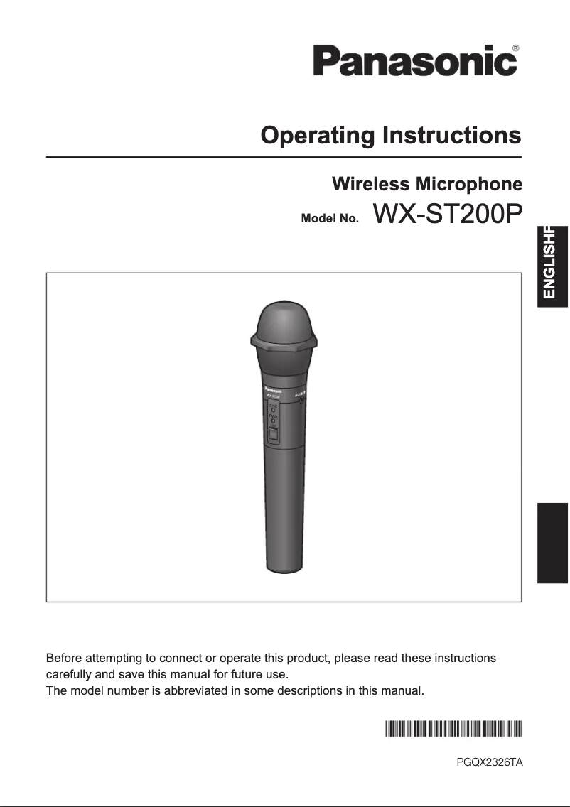 Page 1 de la notice Manuel utilisateur Panasonic WX-ST200P