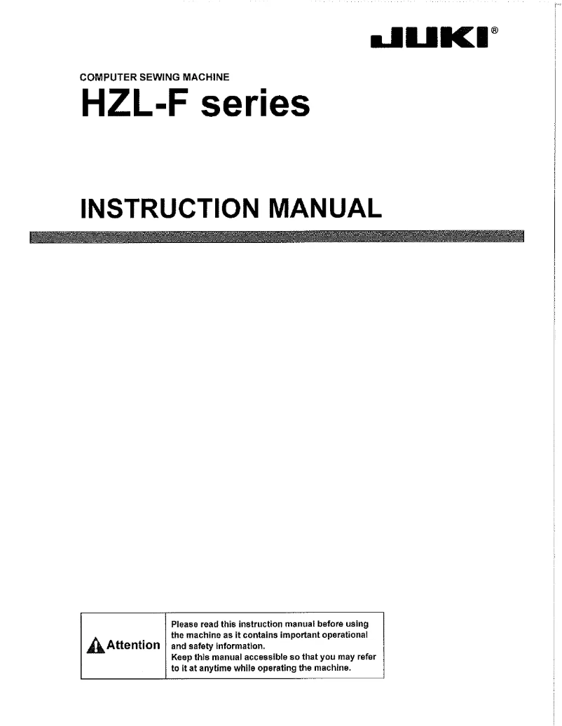 Page 1 de la notice Manuel utilisateur Juki F600 Quilt and Pro Special