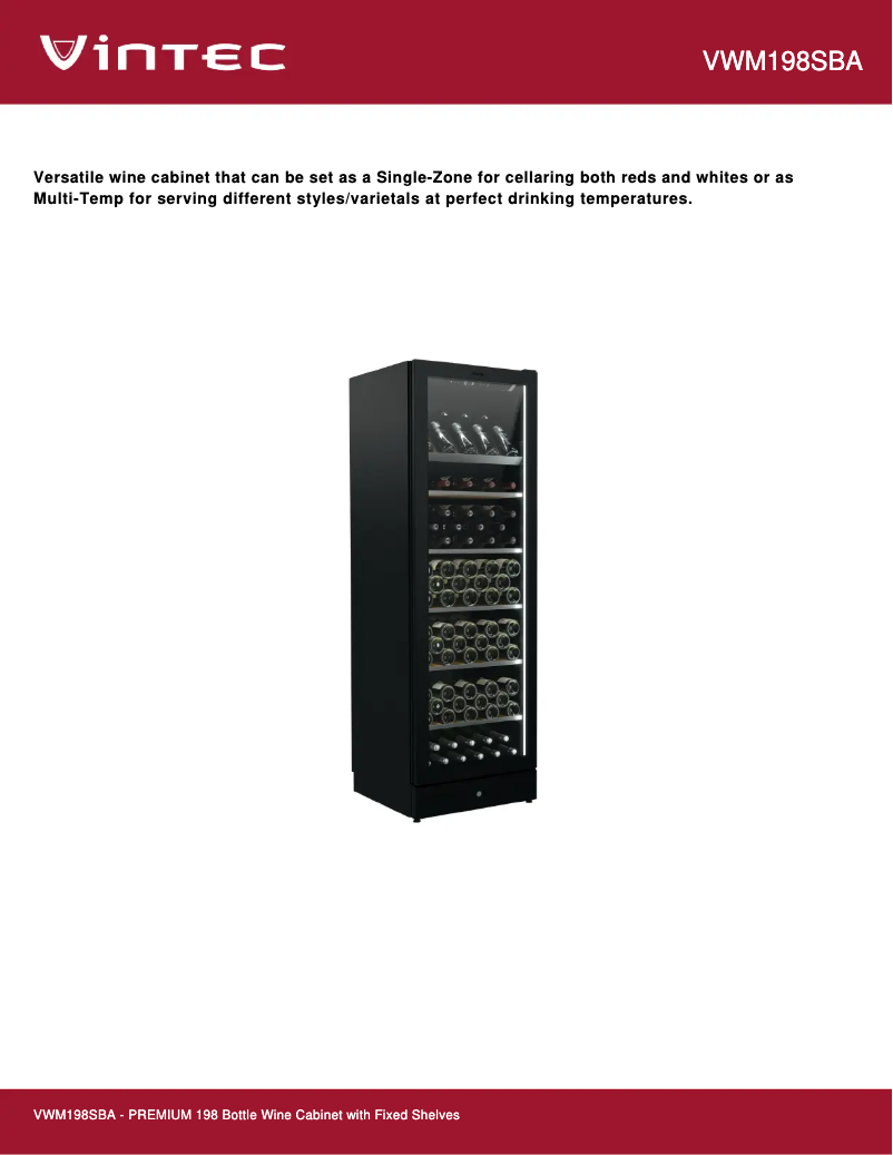 Image de la première page du manuel de l'appareil VWM198SBA