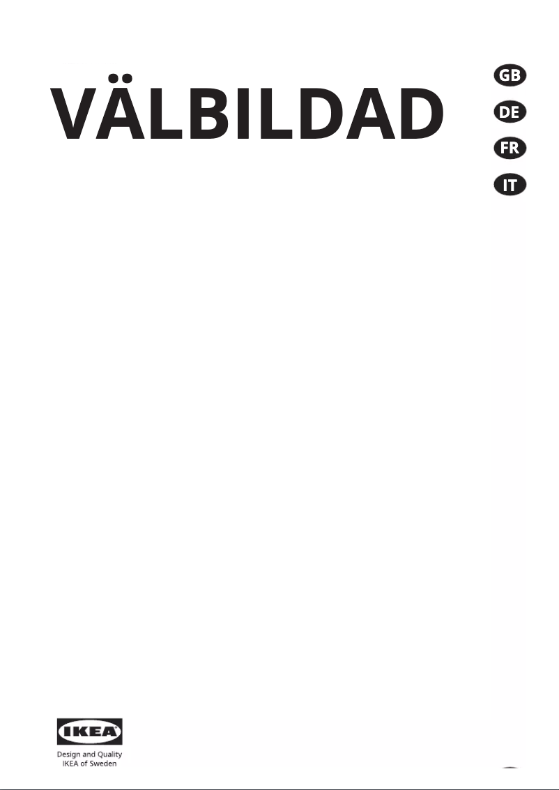 Imagen de la primera página del manual del dispositivo VÄLBILDAD