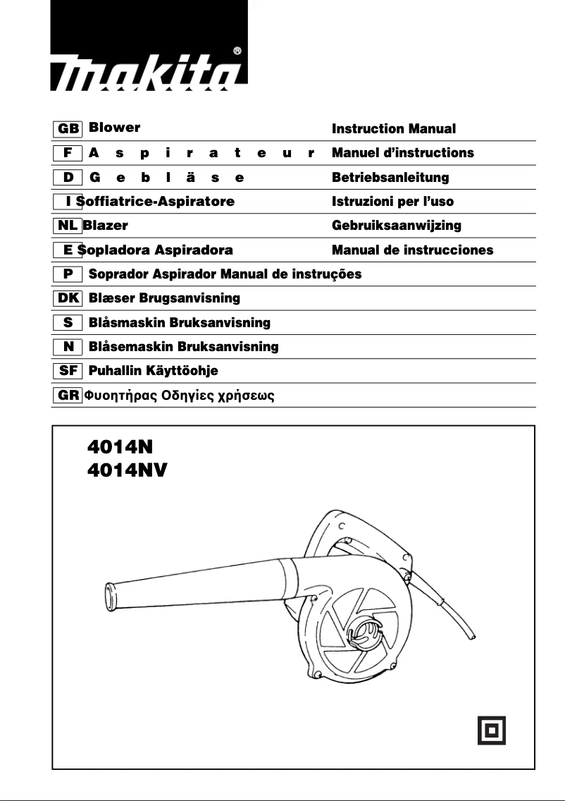 Page n°1 - Manuel utilisateur Makita 4014N
