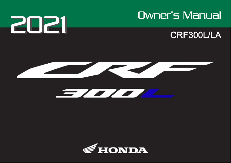 Page 1 de la notice Manuel utilisateur Honda CRF250L (2021)