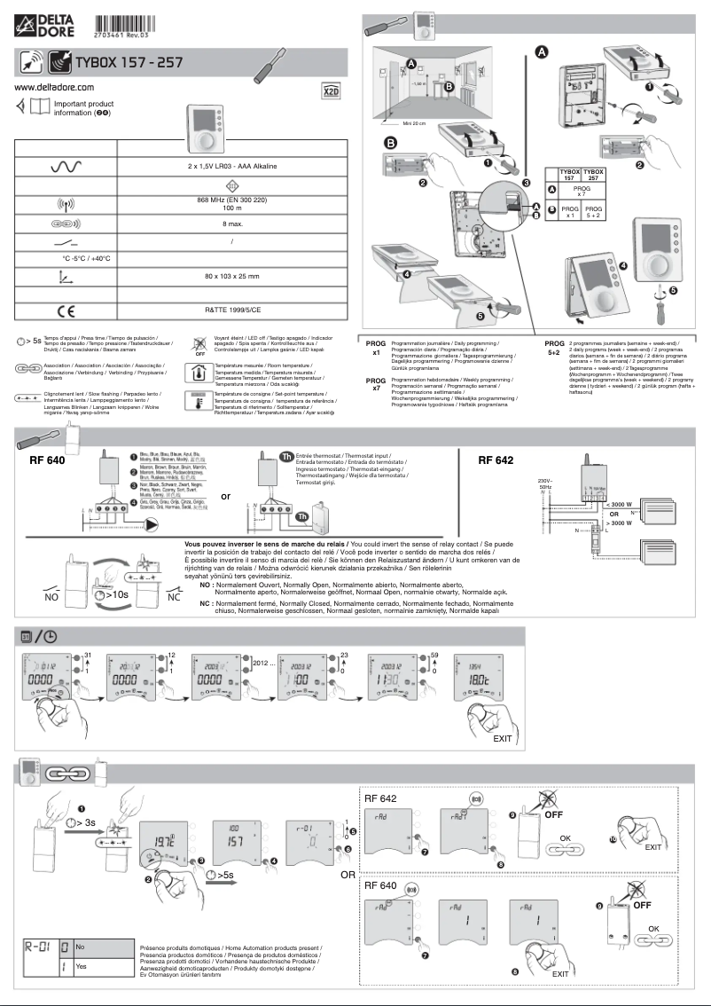 Image de la première page du manuel de l'appareil Tybox 157
