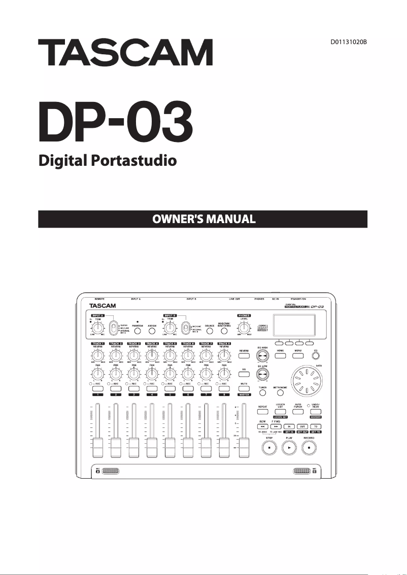 Page n°1 - Manuel utilisateur Tascam DP-03