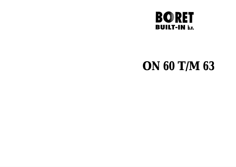 Page 1 de la notice Manuel utilisateur Boretti ON 62