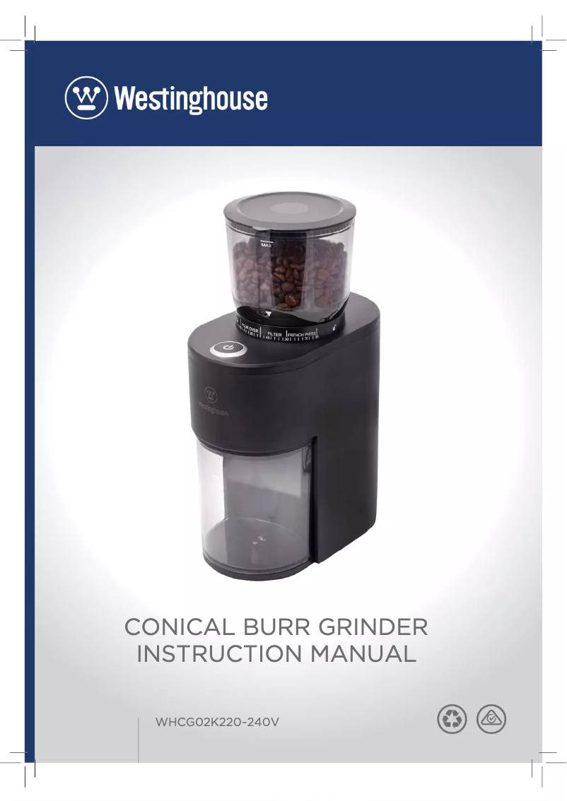 Page n°1 - Manuel utilisateur Westinghouse WHCG02K