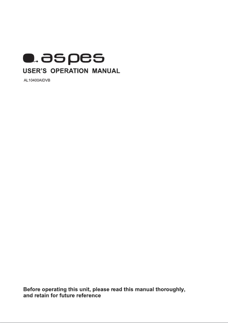 Página 1 del manual Manual de usuario Aspes AL10400AIDVB