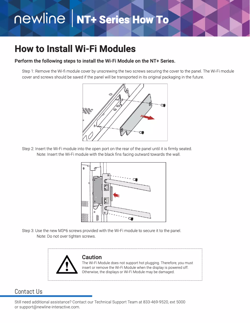 Página 1 del manual Guía de instalación Newline TT-7523NT-PLUS