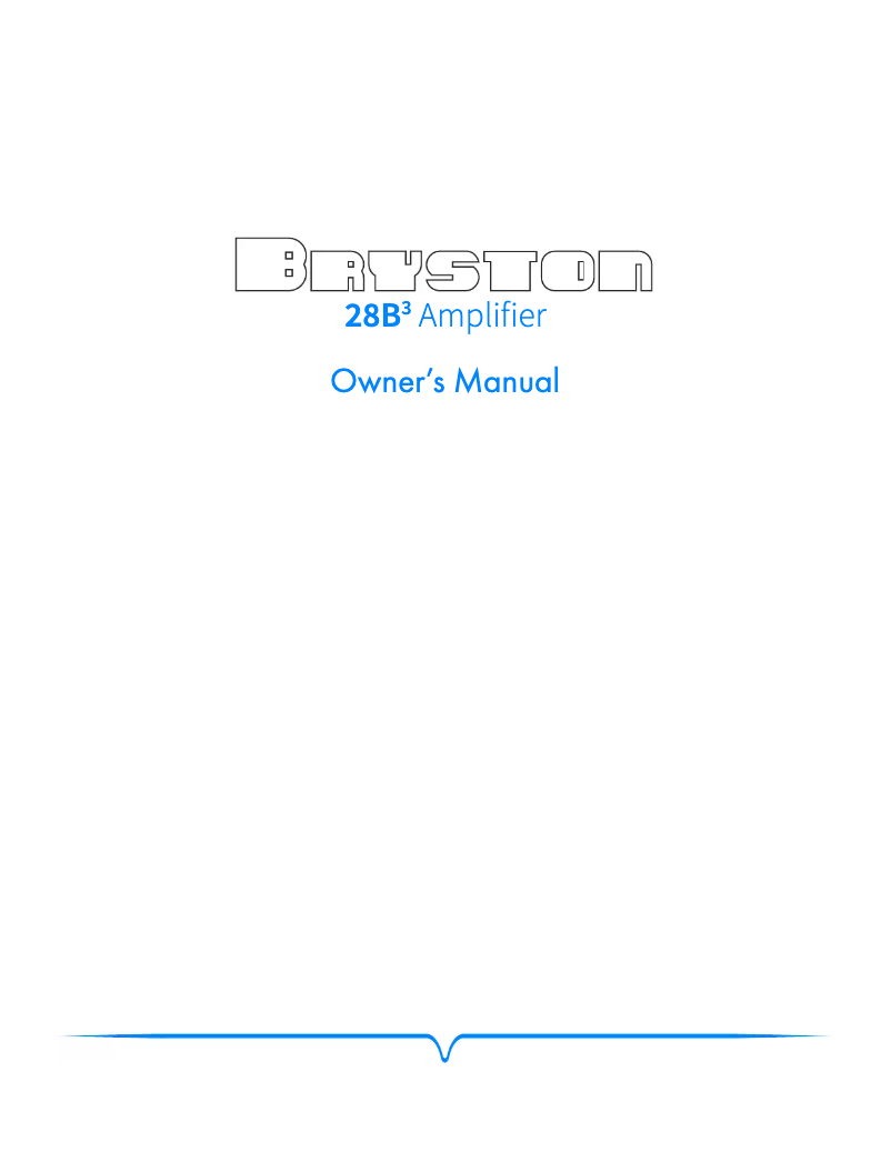 Page 1 de la notice Manuel utilisateur Bryston 28B3