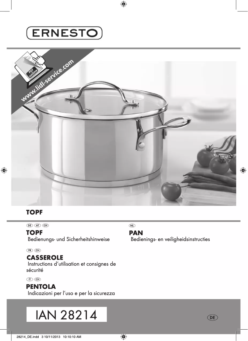 Image de la première page du manuel de l'appareil IAN 28214