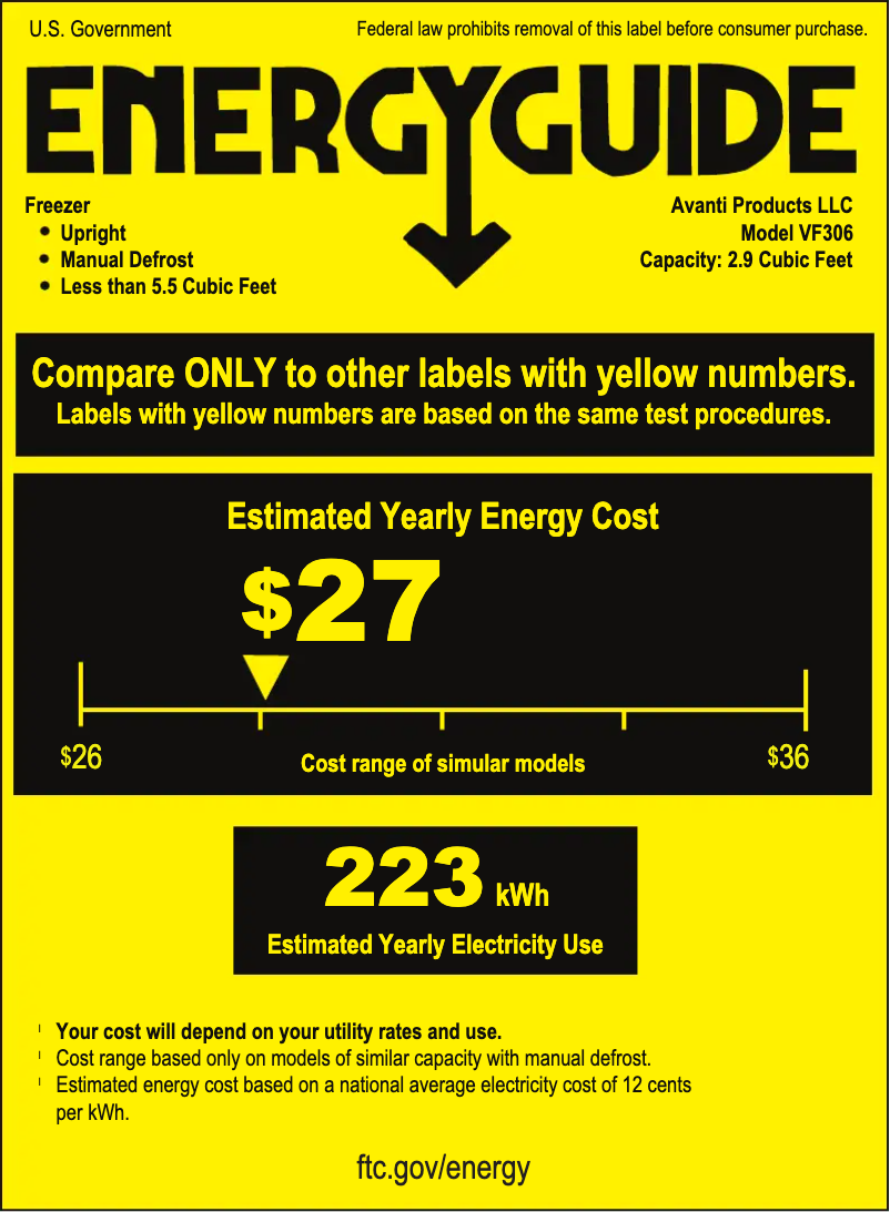 Page n°1 - Label énergétique Avanti VF306