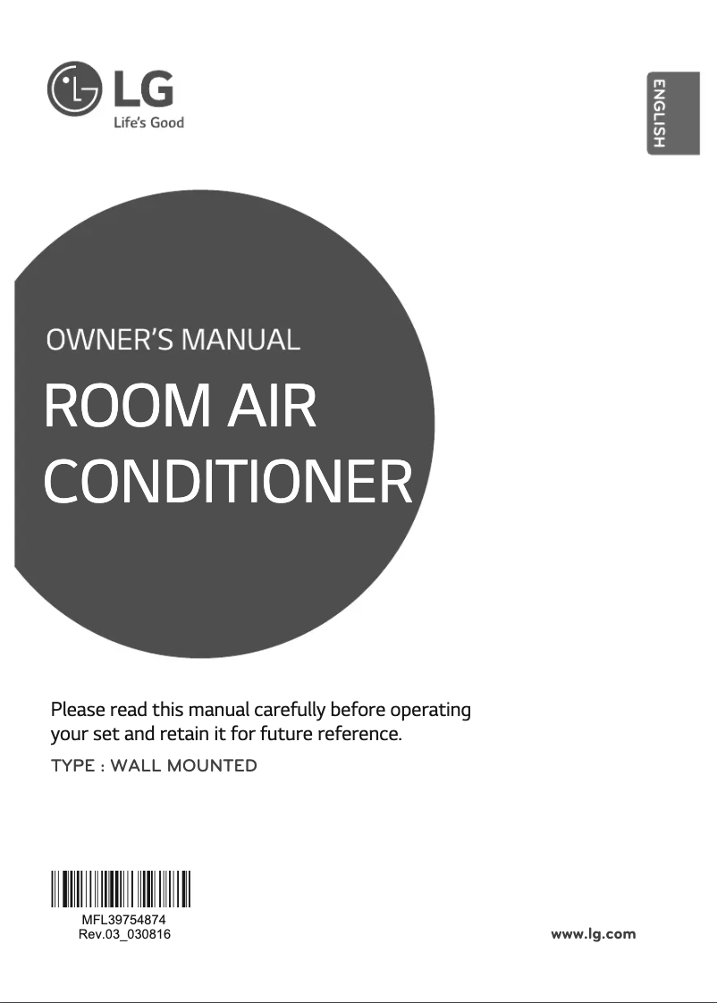 Page 1 de la notice Manuel utilisateur LG JSUQ18MPXD