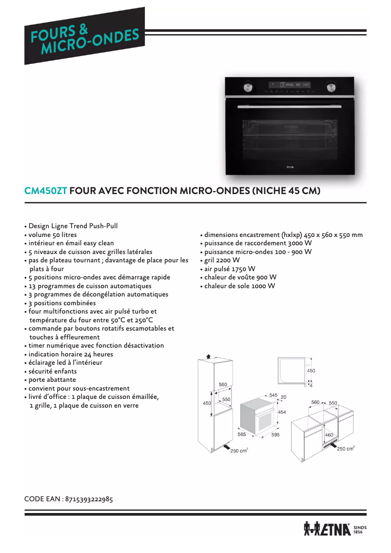 Image de la première page du manuel de l'appareil CM450ZT