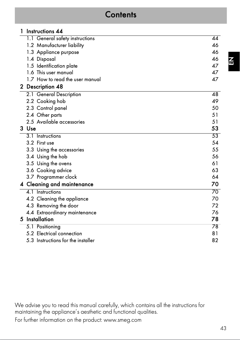Page n°1 - Fiche technique Smeg TR62IBL