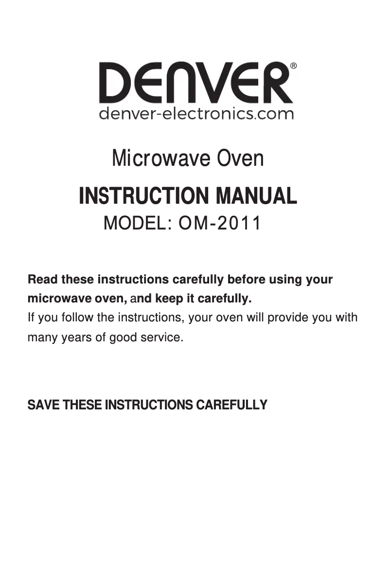 Página 1 del manual Manual de usuario Denver OM-2011