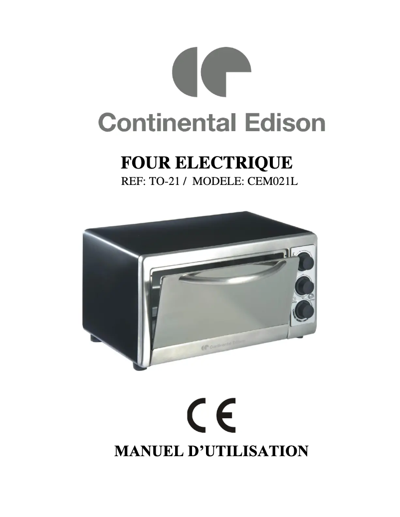 Page n°1 - Manuel utilisateur Continental Edison CEMO21L