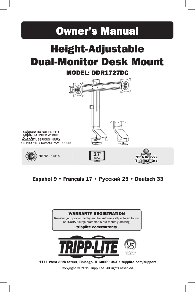 Page 1 de la notice Manuel utilisateur Tripp Lite DDR1727DC