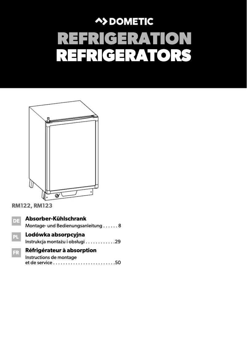 Page 1 de la notice Guide d'installation Dometic RM 123