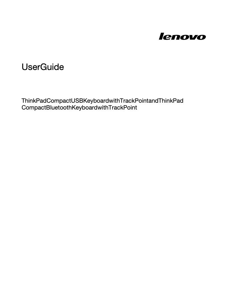 Page 1 de la notice Manuel utilisateur Lenovo ThinkPad Compact USB Keyboard with TrackPoint